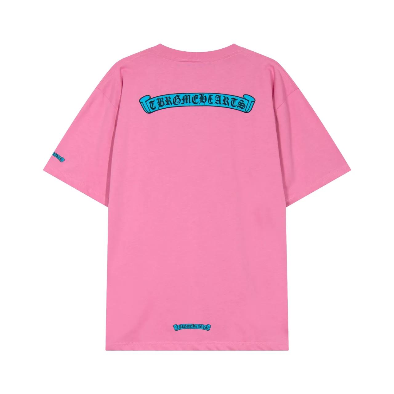 P150 Chrome Hearts Chrome Hearts Sanskrit Scroll Dopamine Short Sleeve Size: SMLXL Color: Blue Pink
